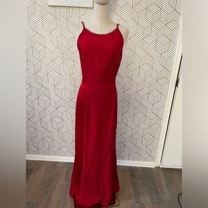 Vintage Jessica McClintock Gunne Sax formal dress with rhinestone neckline